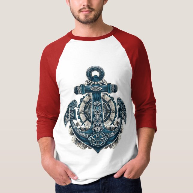 T-Shirt Graphique d'Ancre Naútico – Vintage (Devant)