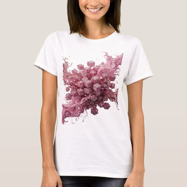 T-shirt graphique d'art abstrait argent tendance (Devant)