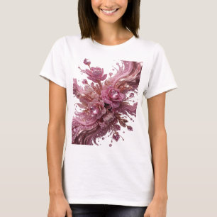 T-shirt graphique d'art abstrait argenté saisissan