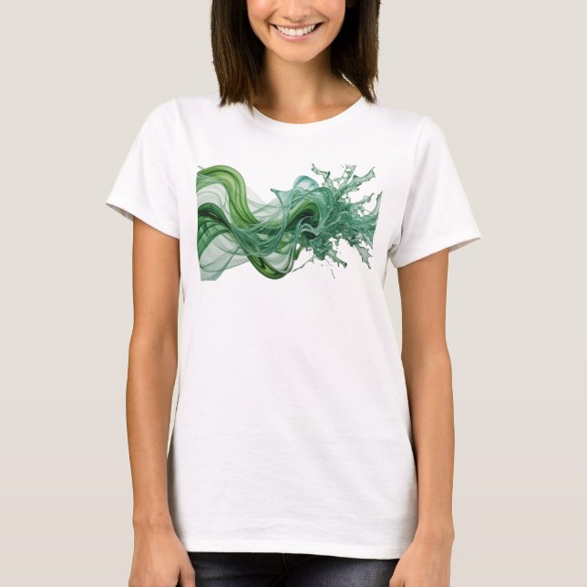 T-shirt graphique d'art abstrait Clean Green (Devant)
