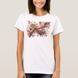 T-shirt graphique d'art abstrait orange propre