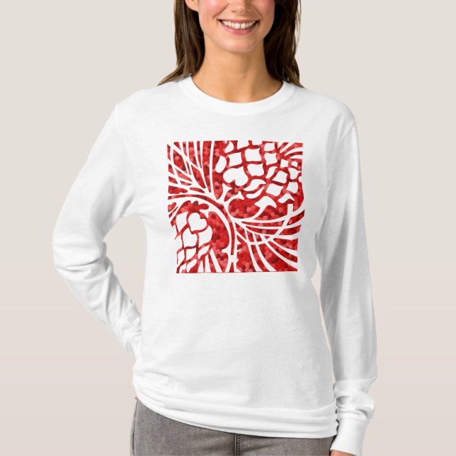 T-shirt Graphique d'art de Pinecones de Noël (Devant)