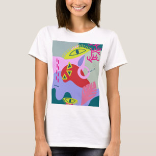 T-shirt Graphique d'art moderne abstrait et coloré