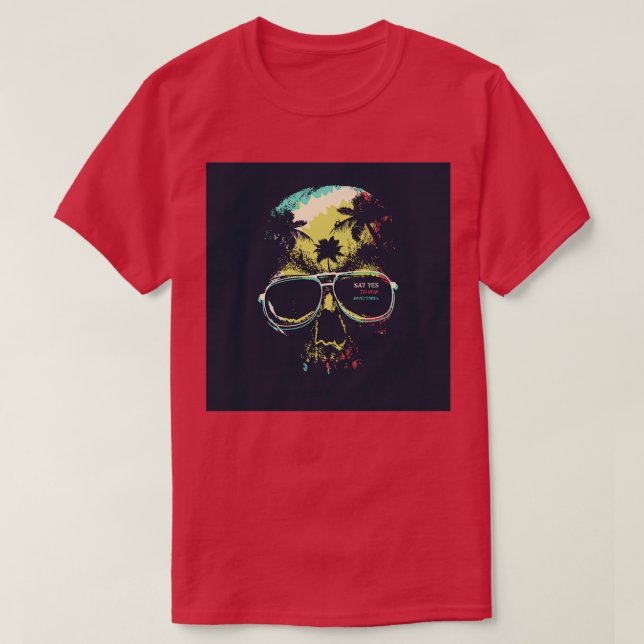T-shirt Graphique d'aventure vectorielle avec crâne (Design devant)