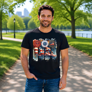 T-shirt Graphique de badge patriotique pour le 250e annive