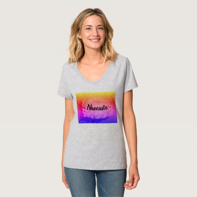 T-shirt graphique de base de ~ de Nasmaste de ~ (Devant entier)