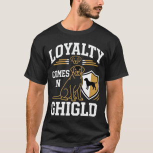 T-shirt Graphique de bouclier de loyauté de chien vintage