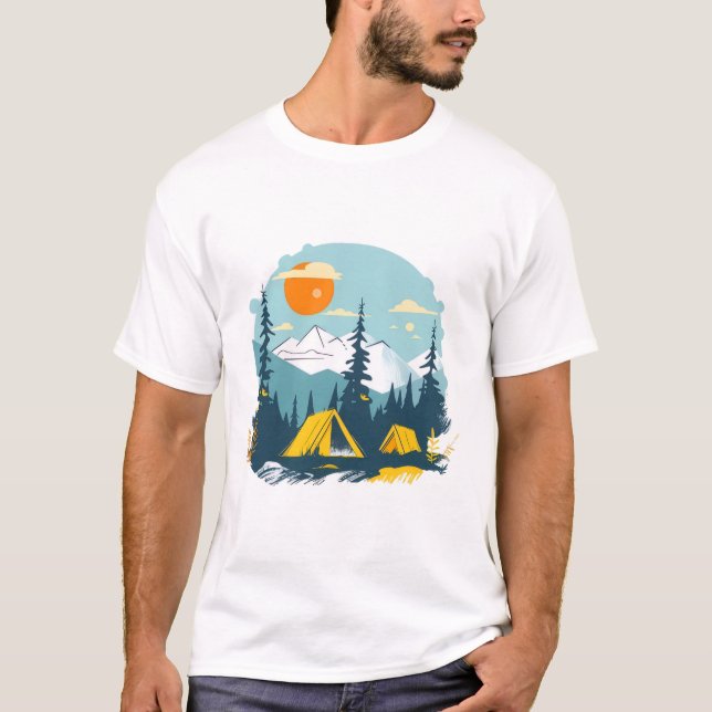 T-shirt graphique de camp d'été rétro ! (Devant)
