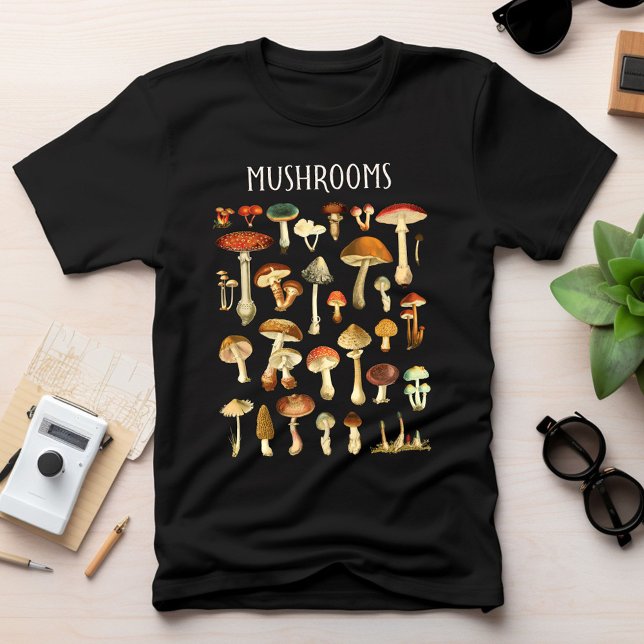 T-shirt Graphique de champignons vintage  (Close up)