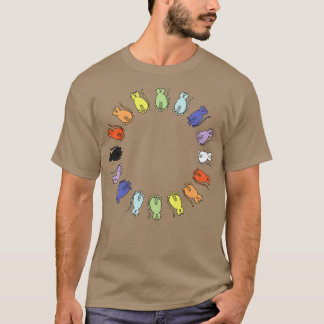 T-shirt Graphique de chat arc-en-ciel en cercle mignon