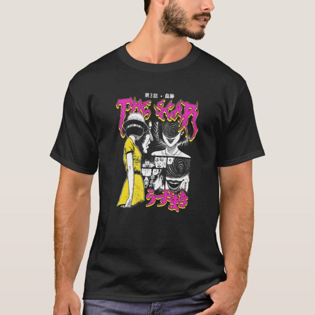 T-shirt Graphique de cicatrice colorée Uzumaki (Devant)