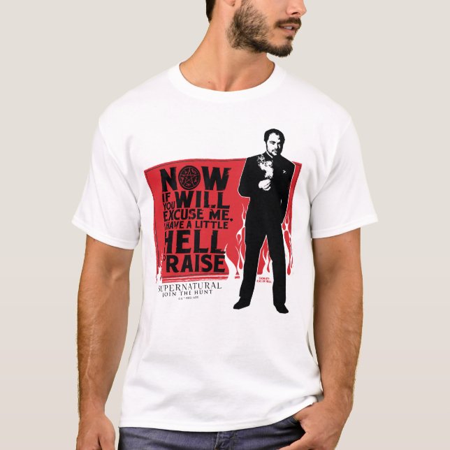 T-shirt Graphique de citation de Crowley surnaturelle (Devant)