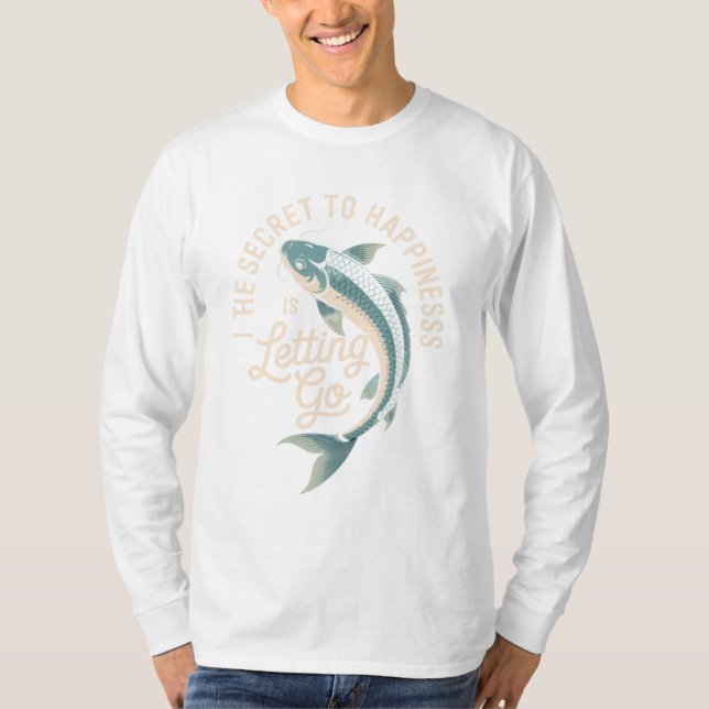 T-shirt Graphique de citation de poisson turquoise (Devant)