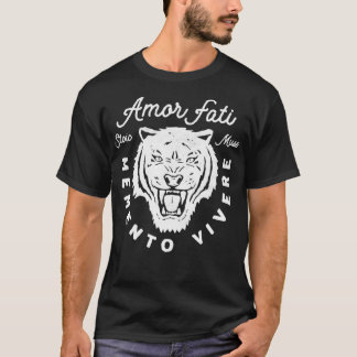 T-shirt Graphique de citation stoïque Amor Fati Tiger