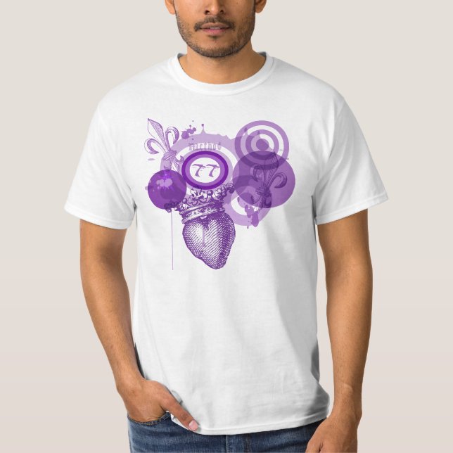 T-shirt Graphique de coeur de Fleur (Devant)