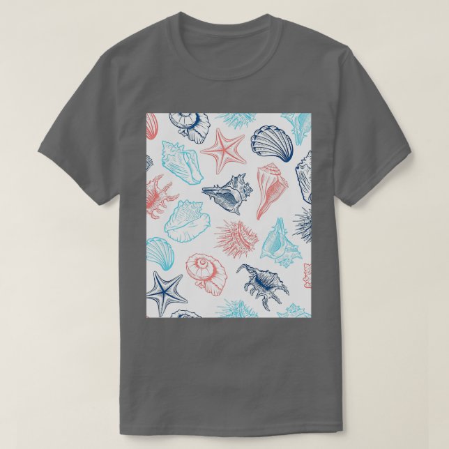 T-shirt Graphique de conception des coques de mer 1 (Design devant)