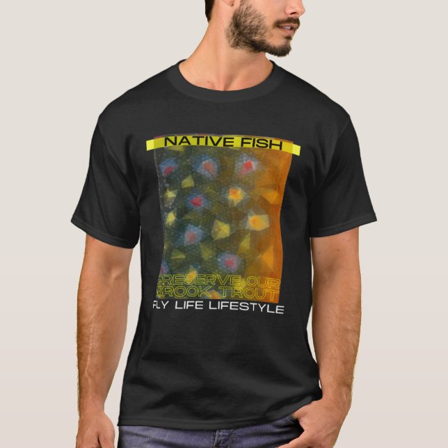 T-shirt Graphique de conservation de la truite de ruisseau (Devant)