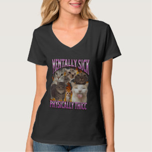 T-shirt Graphique de contrefaçon de mème de chat drôle phy