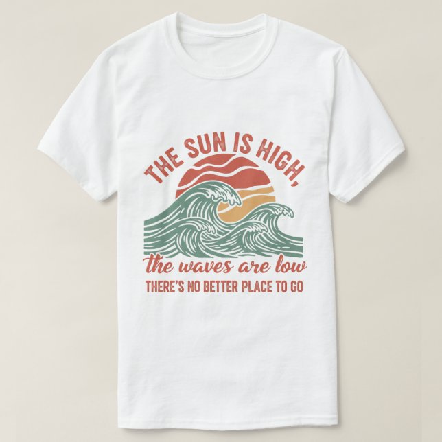 T-shirt Graphique de coucher de soleil des vagues océaniqu (Design devant)