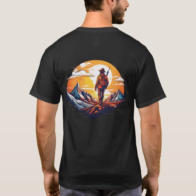 T-shirt Graphique de coucher de soleil sauvage Mountain Ex (Dos)