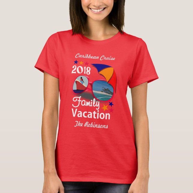 T-shirt Graphique de croisière en famille 2018 personnalis (Devant)