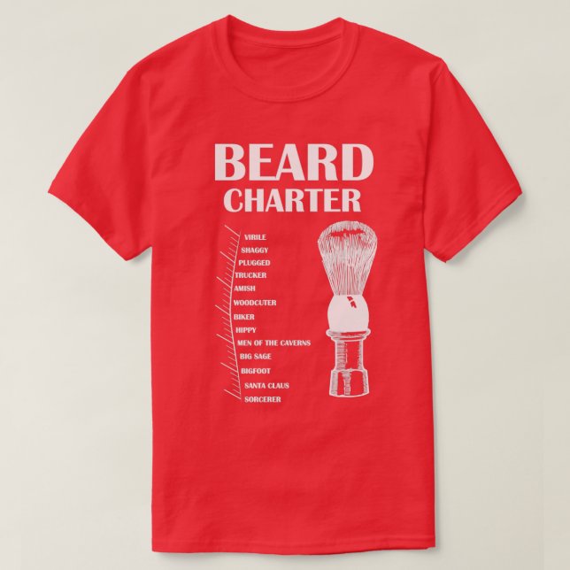 T-shirt Graphique de croissance de la barbe Drôle Mesure d (Design devant)