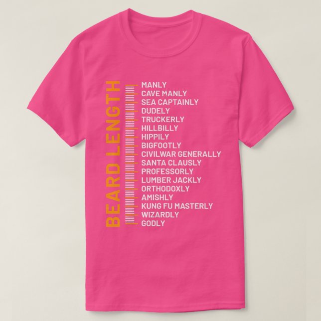 T-shirt Graphique de croissance de la barbe Longueur de la (Design devant)