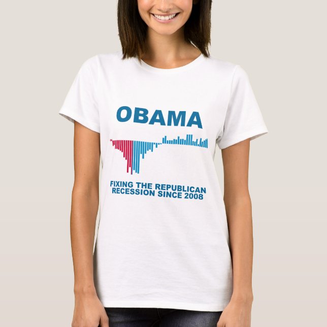 T-shirt Graphique de croissance de travail d'Obama (Devant)
