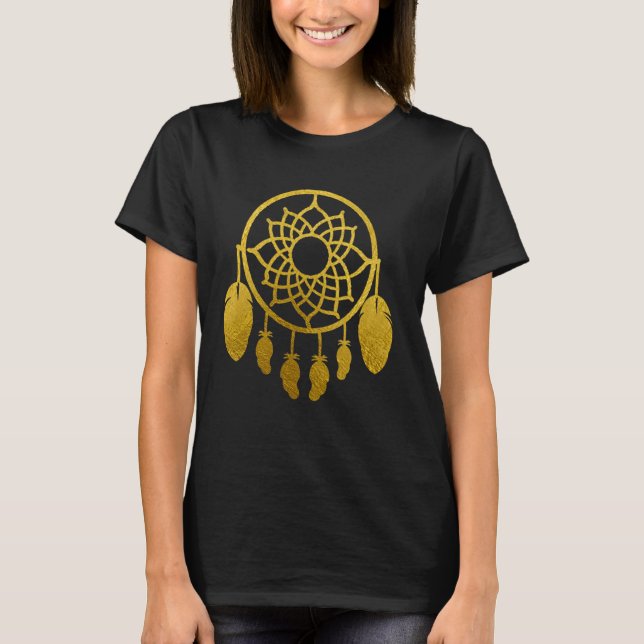 T-shirt Graphique de désignation de design Gold Dream Catc (Devant)