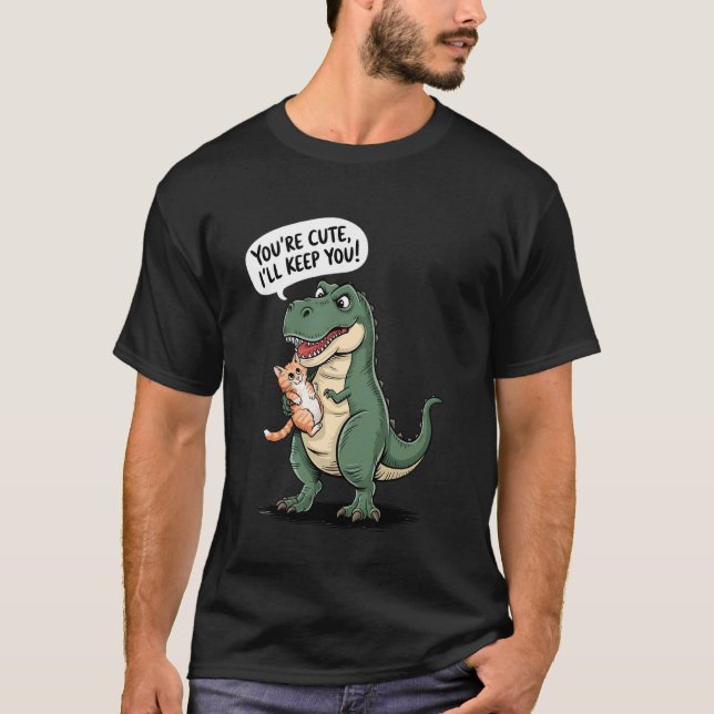T-shirt Graphique de dinosaure de chat drôle vous êtes mig (Devant)