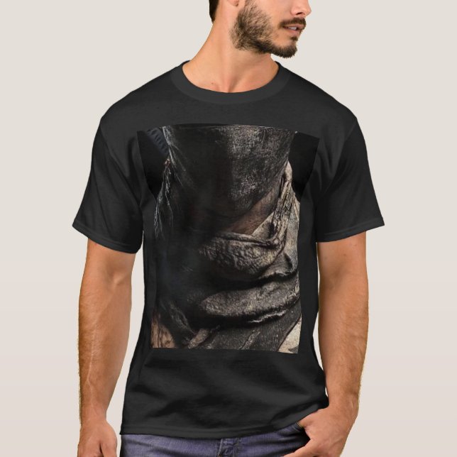 T-Shirt Graphique de Faune à Gros Plan sur Rhinocé (Devant)