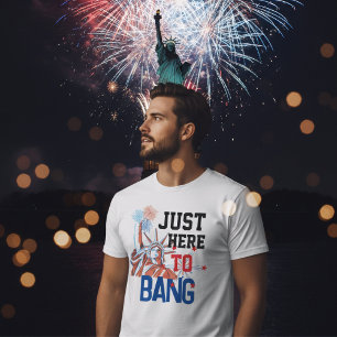 T-shirt Graphique de feu d'artifice de la Statue de la Lib