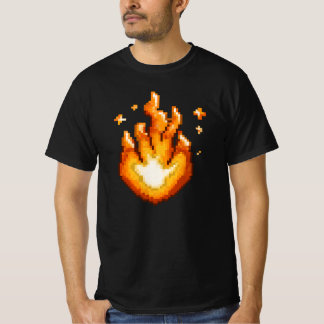 T-shirt Graphique de flamme de flamme Pixel Art