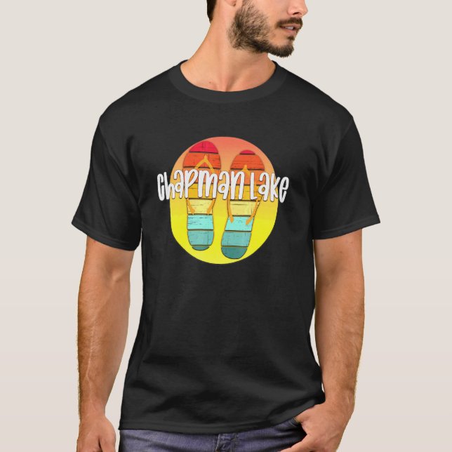 T-shirt Graphique de fond de feutre de feutre rétro de Cha (Devant)