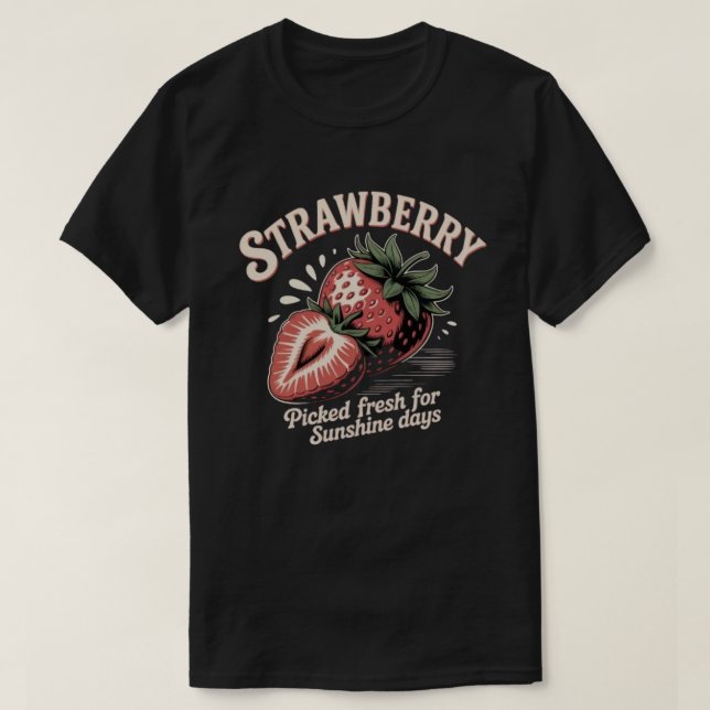 T-shirt Graphique de fruits rétro fraise vintage (Design devant)