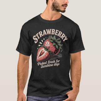 T-shirt Graphique de fruits rétro fraise vintage