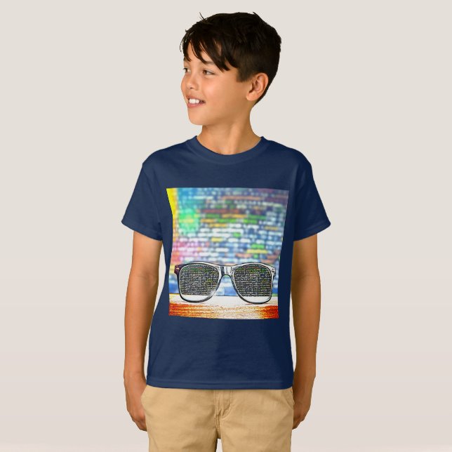 T-shirt graphique de garçons de codage (Devant entier)