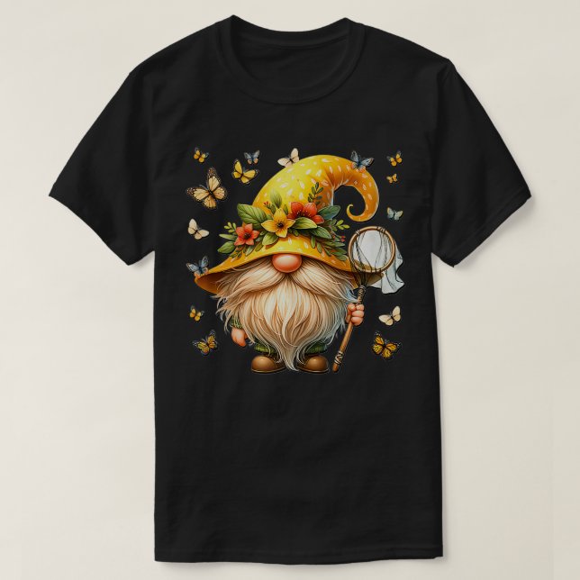 T-shirt Graphique De Gnome Fleur De Printemps Pour Gardene (Design devant)