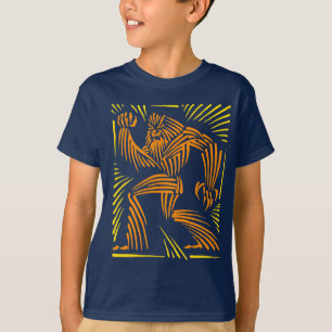 T-shirt Graphique de gravure sur bois en Bigfoot - pièce