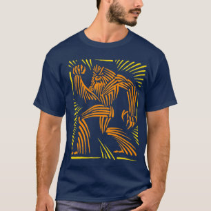 T-shirt Graphique de gravure sur bois en Bigfoot - pièce