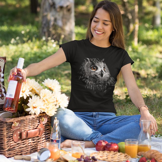 T-shirt Graphique de hibou nocturne d'oiseau sauvage  (Créateur téléchargé)