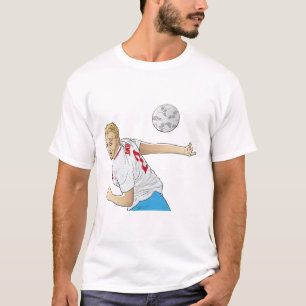 T-Shirt Graphique de Joueur de Football – Blanc Sp