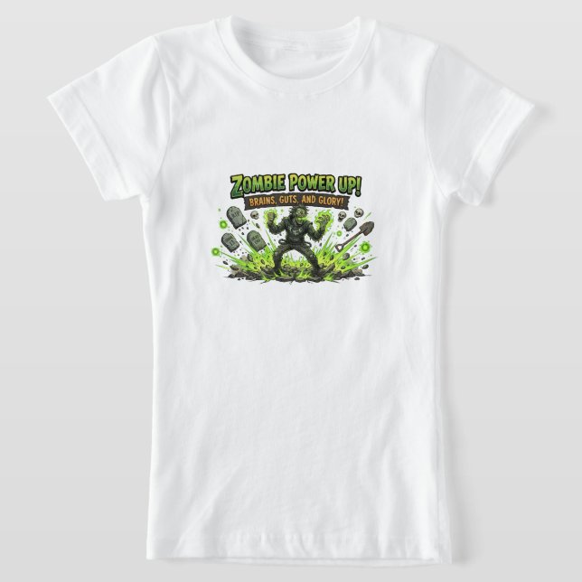 T-Shirt Graphique de joueur de puissance zombie (Poser)