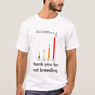 T-shirt Graphique de la barre verticale de la population h