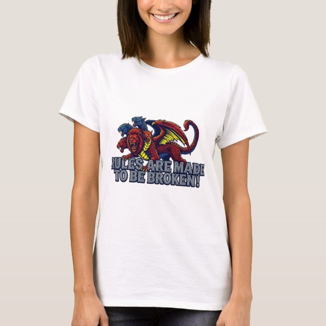 T-shirt Graphique de la Bête Multi-Tête Règles Sont Faites (Devant)