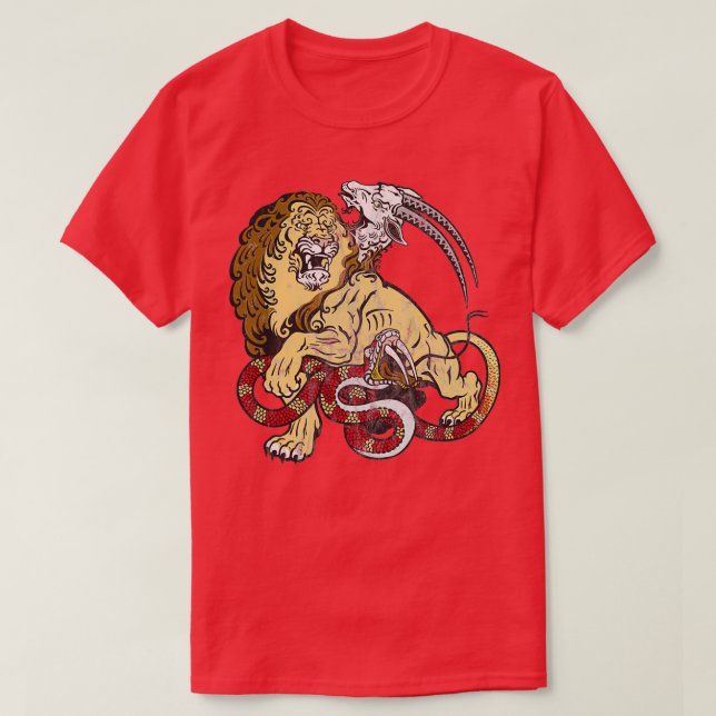 T-shirt Graphique de la mythologie grecque de Chimera (Design devant)