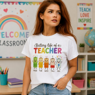 T-shirt Graphique de la vie de la batterie d'un enseignant