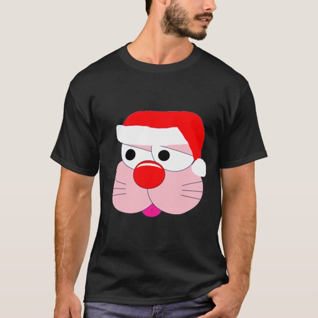 T-shirt graphique de lapin de Noël mignon (Devant)