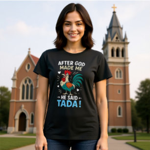 T-shirt Graphique de l'énoncé de coq Cheeky