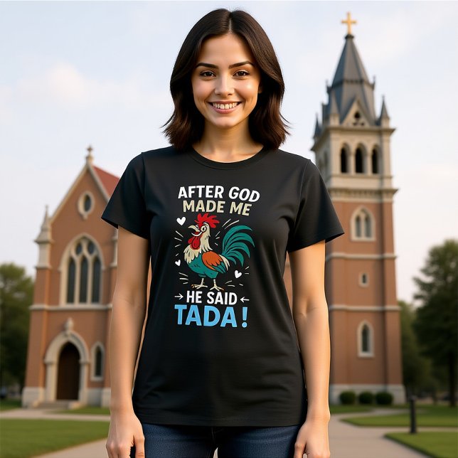 T-shirt Graphique de l'énoncé de coq Cheeky (Créateur téléchargé)